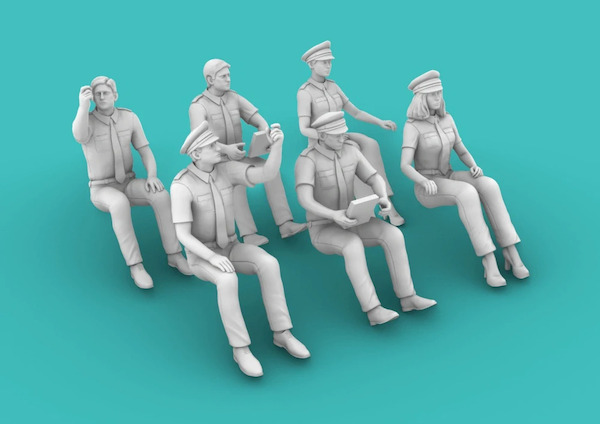 Airline Pilots sitting (6x different poses)  RM72022