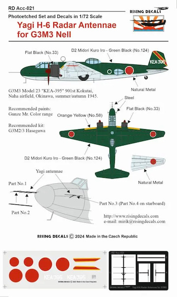 Yagi Experimental Radar Antennae for G4M1 "Betty" - p/e + decals  RD-ACC.022