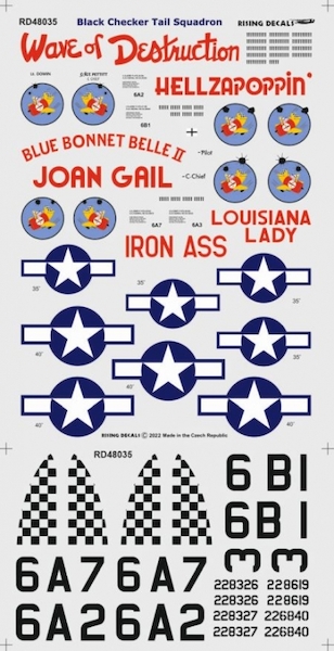 Black Checker Tail Squadron, P47D Thunderbolts of the 346FS, 350FG, 12AF Italy (4 camo schemes) rd48-035
