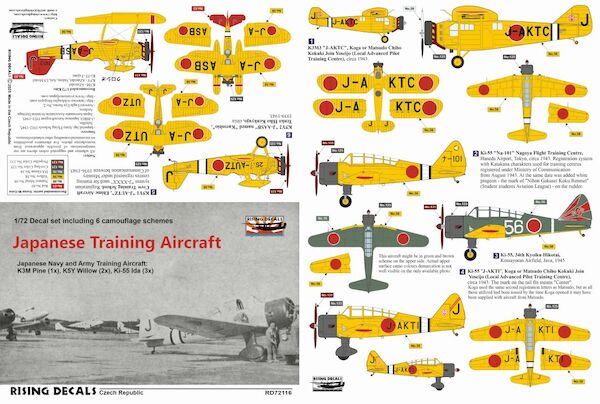 Japanese. Training Aircraft (6x camo scheme for K3M, K5Y & Ki-55)  rd72-116