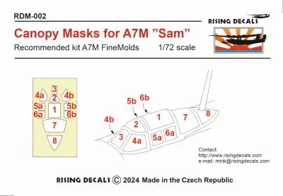 Mitsubishi A7M Sam canopy MASK (FineMolds)  RDM-002