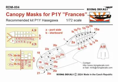 P1Y "Francess" canopy MASK, (Hasegawa) RDM-004