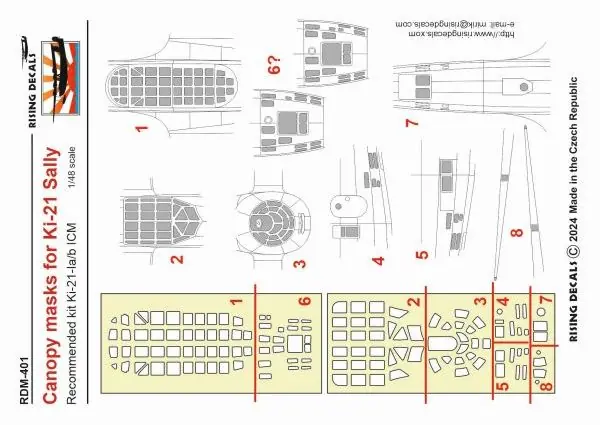 Ki21-1a/b "Sally" masking set (ICM)  RDM-401