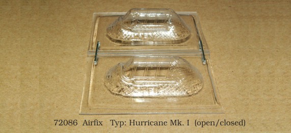 Canopy Hurricane MkI (2 canopies open-closed) (Airfix) RT72086