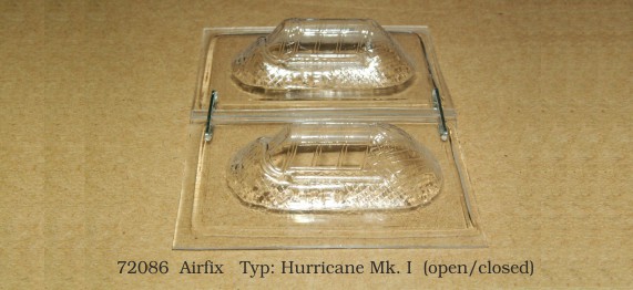 Canopy Hurricane MkI (2 canopies open-closed) (Airfix)  RT72086