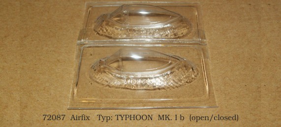 Canopy Typhoon Mk1b (open & closed) (Airfix) rt72087