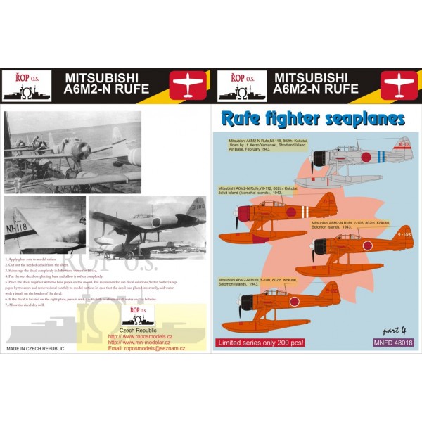 Rufe fighter seaplanes (A6M-2N Rufe) MNFD48018