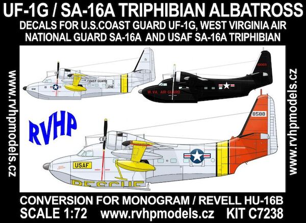UF-1G/SA-16A Triphibian Albatross (USCG, WVANG, USAF) for Revell/Monogram RVHC7238