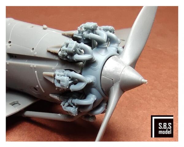 Bristol Bulldog engine upgrade set (with rocker covers) (Airfix) SBS48092