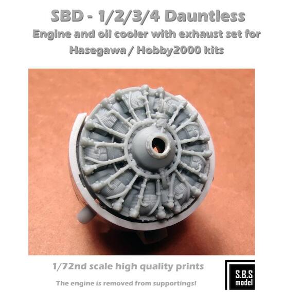 SBD-1/2/3/4 Dauntless engine & oil cooler with exhaust (Hasegawa/ Hobby 2000) SBS72083