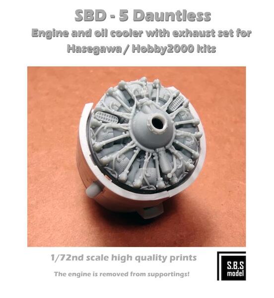 SBD-5 Dauntless engine & oil cooler with exhaust (Hasegawa/ Hobby 2000)  SBS72084