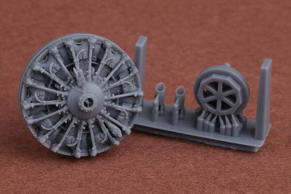 Finnish Brewster B-239 engine & exhaust set (Hasegawa/ Hobby 2000)  SBS72085