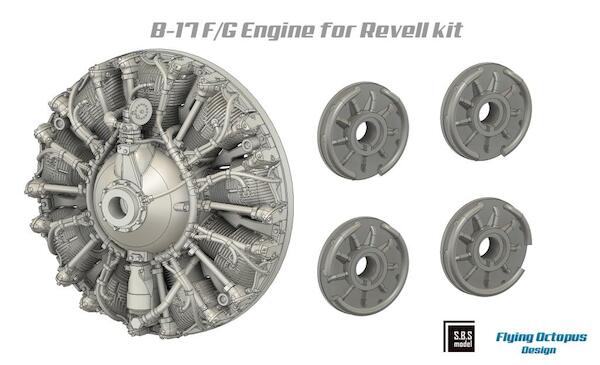 Boeing B17F/G Flying Fortress engine set for Revell kit (4X) SBS72089