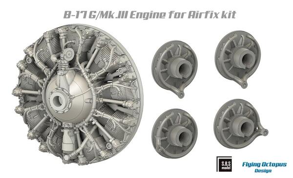 Boeing B-17G/Mk.III Flying Fortress engine set for Airfix kit (4X) SBS72090