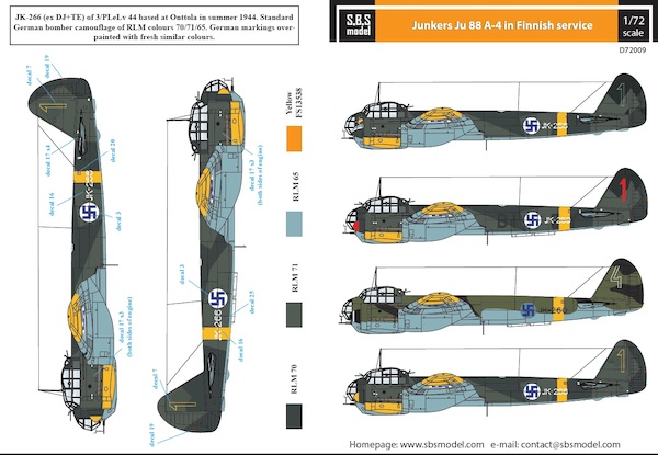 Junkers Ju-88 Finnish Air Force WW II SBSD48009