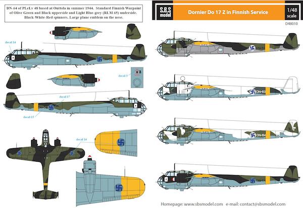 Dornier Do17Z Finnish Air Force WW II SBSD48010