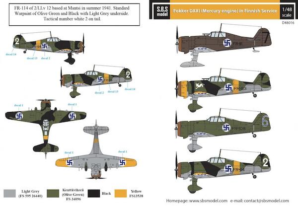 Fokker D.XXI (Mercury engine) Finnish Air Force WW II SBSD48016
