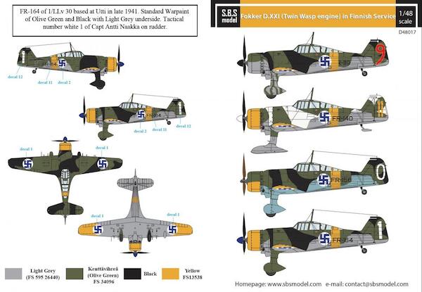 Fokker D.XXI (Twin-Wasp engine) Finnish Air Force WW II  SBSD48017