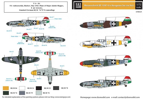 Messerschmitt Bf109F-4 in Hungarian Service Vol.I SBSD48024