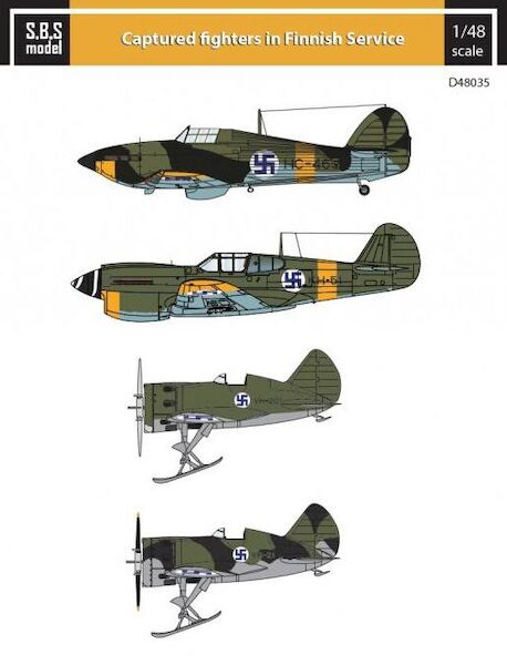 Captured Fighters in Finnish Service (Hurricane, P40, I-16) SBSD48035