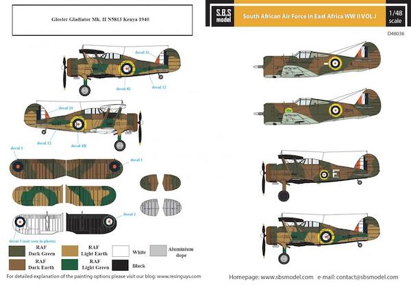 South African Air Force in East Africa WW II VOL.I (Mohawk MKIV, Gladiator)  SBSD48036