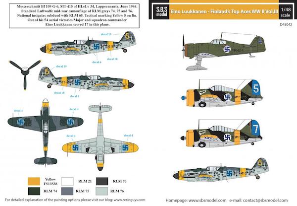 Eino Luukkanen - Finland's Top Ace WW II Vol.III (Fokker D21, Buffalo, Bf109G-6) SBSD48042