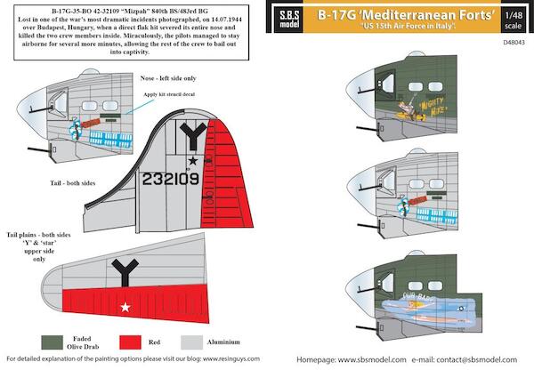 Boeing B17G Flying Fortress 'Mediterranean Forts' US 15th Air Force in Italy SBSD48043
