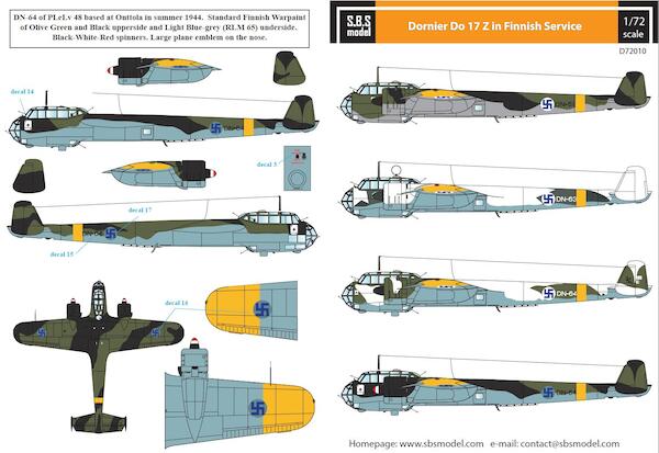 Dornier Do17Z Finnish Air Force WW II SBSD72010