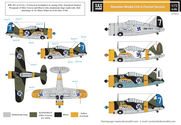 Brewster B-239 Buffalo Finnish Air Force WW II SBSD72012