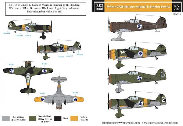 Fokker D.XXI (Mercury engine) Finnish Air Force WW II SBSD72016