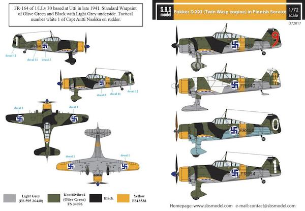 Fokker D.XXI (Twin-Wasp engine) Finnish Air Force WW II  SBSD72017