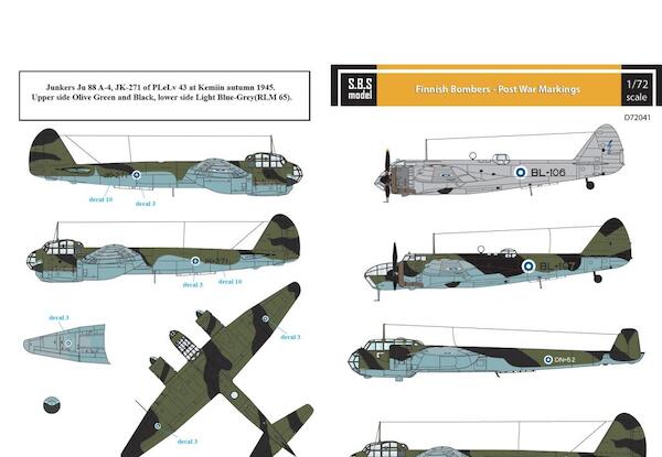 Finnish Bombers - Post War Markings (Ju-88, Do-17, Blenheim Mk.I/IV) SBSD72041