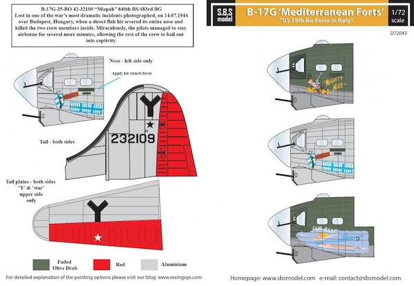 Boeing B17G Flying Fortress  'Mediterranean Forts' US 15th Air Force in Italy  SBSD72043