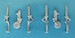 P51D, F51D, Mustang IV Landing Gear (Airfix) 2 sets sac72057