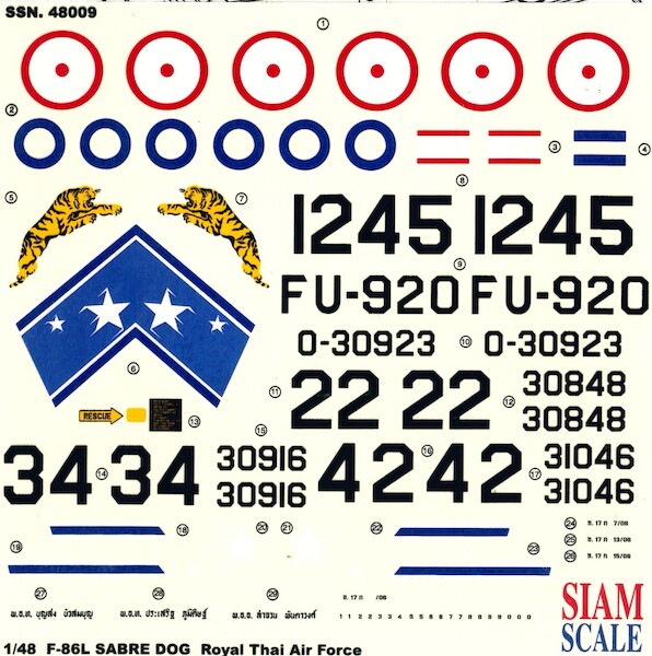 North American F86L Sabre Dog (Royal Thai AF)  SSN48009