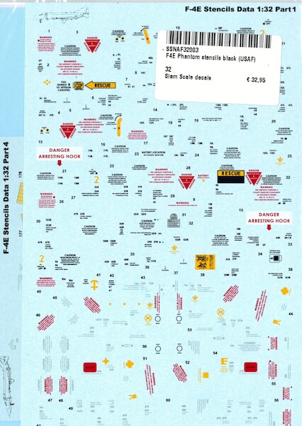 F4E Phantom stencils black (USAF)  SSNAF32003