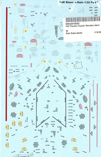 F4E Phantom English Standard stencils (USAF)  SSNUSAF32002