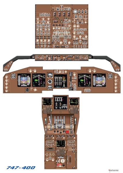 Boeing 747-400 cockpit Poster  POS-747-400