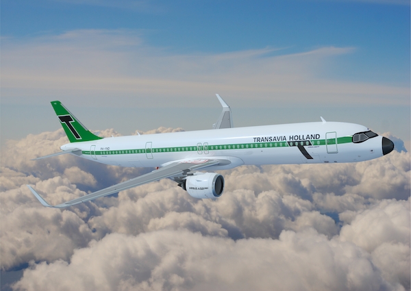 Transavia Retro Airbus A321neo in flight Poster  POS-HV RETRO