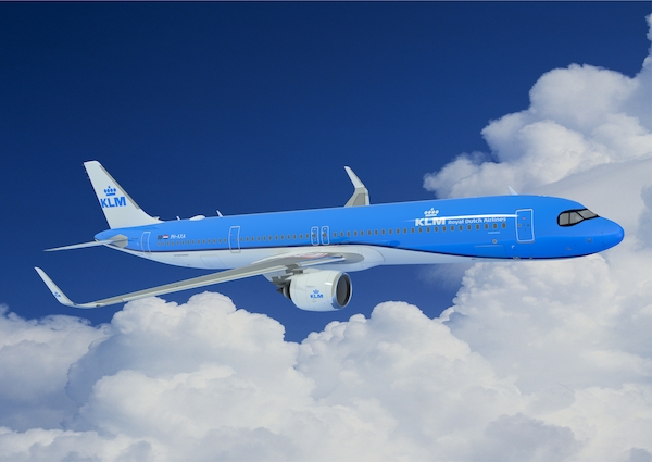 KLM Airbus A321neo in flight Poster  POS-KLM A321