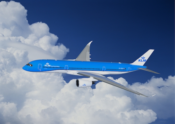 KLM Airbus A350 in flight Poster  POS-KLM A350