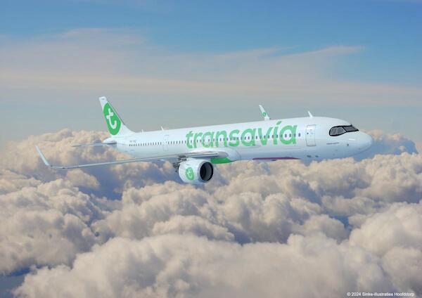 Transavia Airbus A321neo in flight Poster  POS-TRANSA321