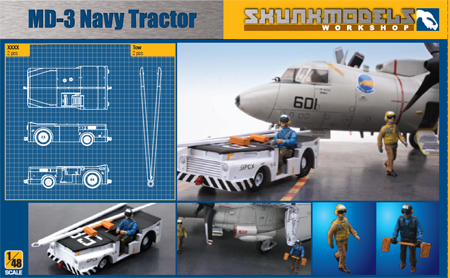 MD3 Navy Tractor (short type) with 3 Figures  48003
