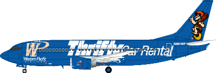 Boeing 737-300 (Western Pacific - Thrifty car Rental Jet) SKD20-32