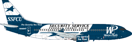 Boeing 737-300 (Western Pacific - Security Service Jet)  SKY144-33