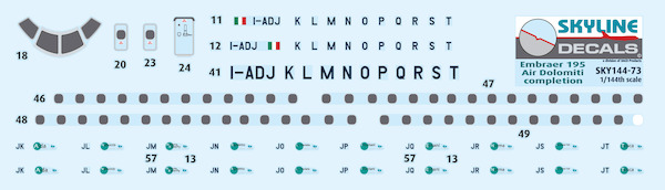 Embraer EMB195 (Air Dolomiti) Complement set (2 sheets)  SKY144-73