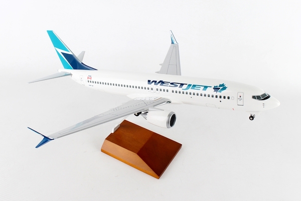 Boeing 737 MAX 8 Westjet W/Wood Stand & Gear SKR8265