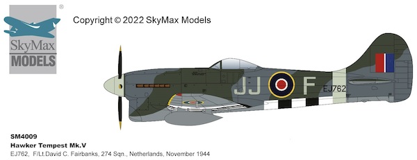Hawker Tempest MkV, EJ762, F/Lt.David C. Fairbanks, 274 Sqn., Netherlands, November 1944 SM4009
