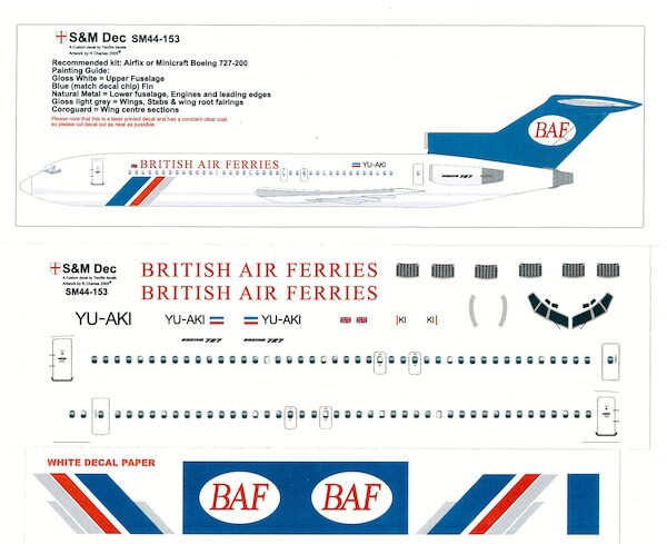 Boeing 727-200 (BAF British Air Ferries) YU-AKI  sm44-153