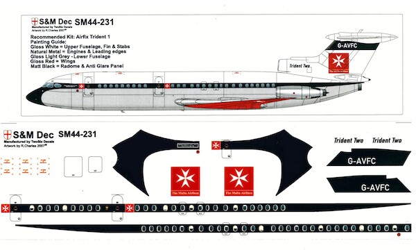 HS121 Trident (The Malta Airlines  BEA scheme)  sm44-231